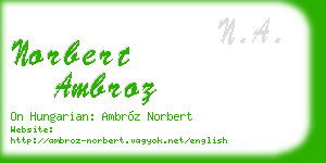 norbert ambroz business card