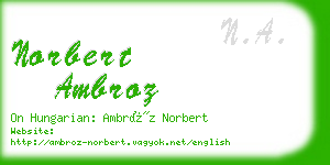 norbert ambroz business card